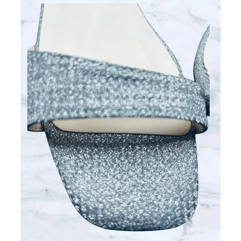 Benjamin Walk Lilibet Touch Ups Silver Heels 6.5 M Glitter Evening Shoes NWB
